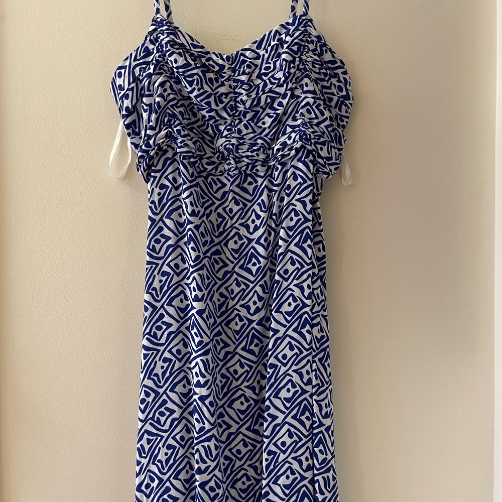 Blue and White Maxi Dress